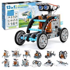 NIB. Playsheek 13 in 1 Solar Robot Kit. Solar or battery powered!
